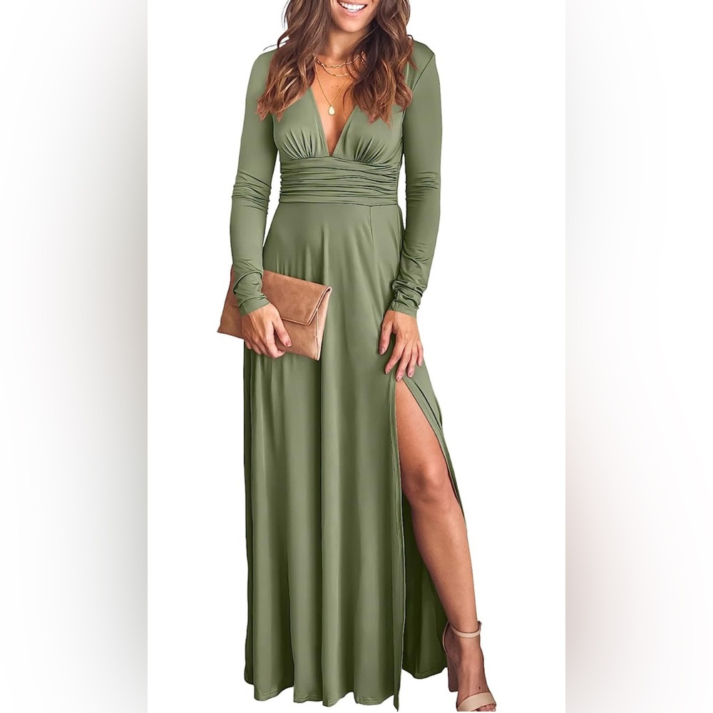 Long Green Dress w/ slit
